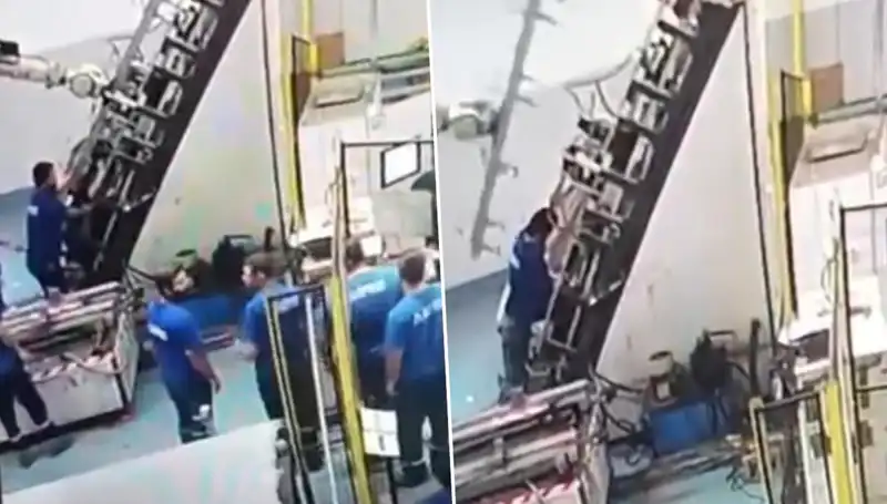 Fabrikada Yaşanan Kaçınılmaz Kaza: Makine Sırtına Saplandı