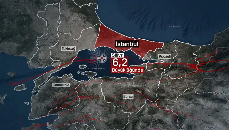 İstanbul'da 6,2 Büyüklüğünde Deprem! Şehir Sallandı, Panik Havası Hakim